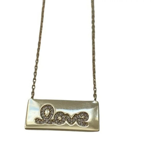 Gold Plated Sterling "Love" CZ  Necklace - Picture 3 of 7